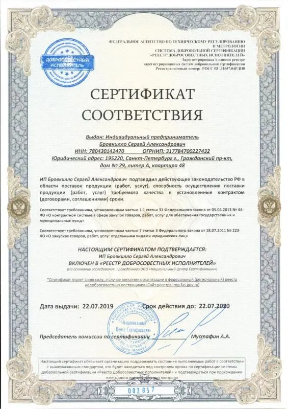 Реестр добросовестных исполнителей в Петрозаводска
